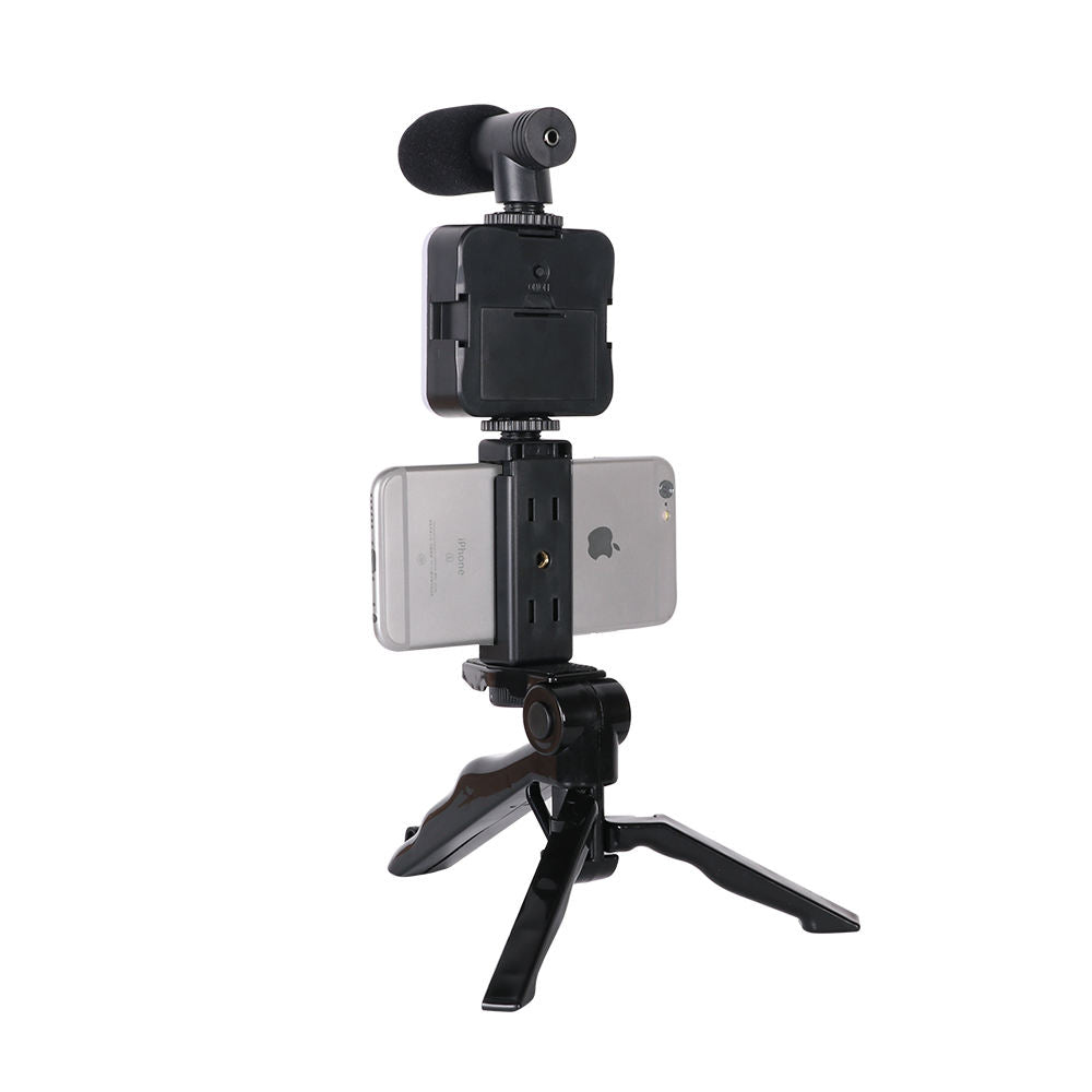Mini Trípode para Celular con Luz LED y Micrófono | Kit para Videos, Streaming, TikTok y YouTube